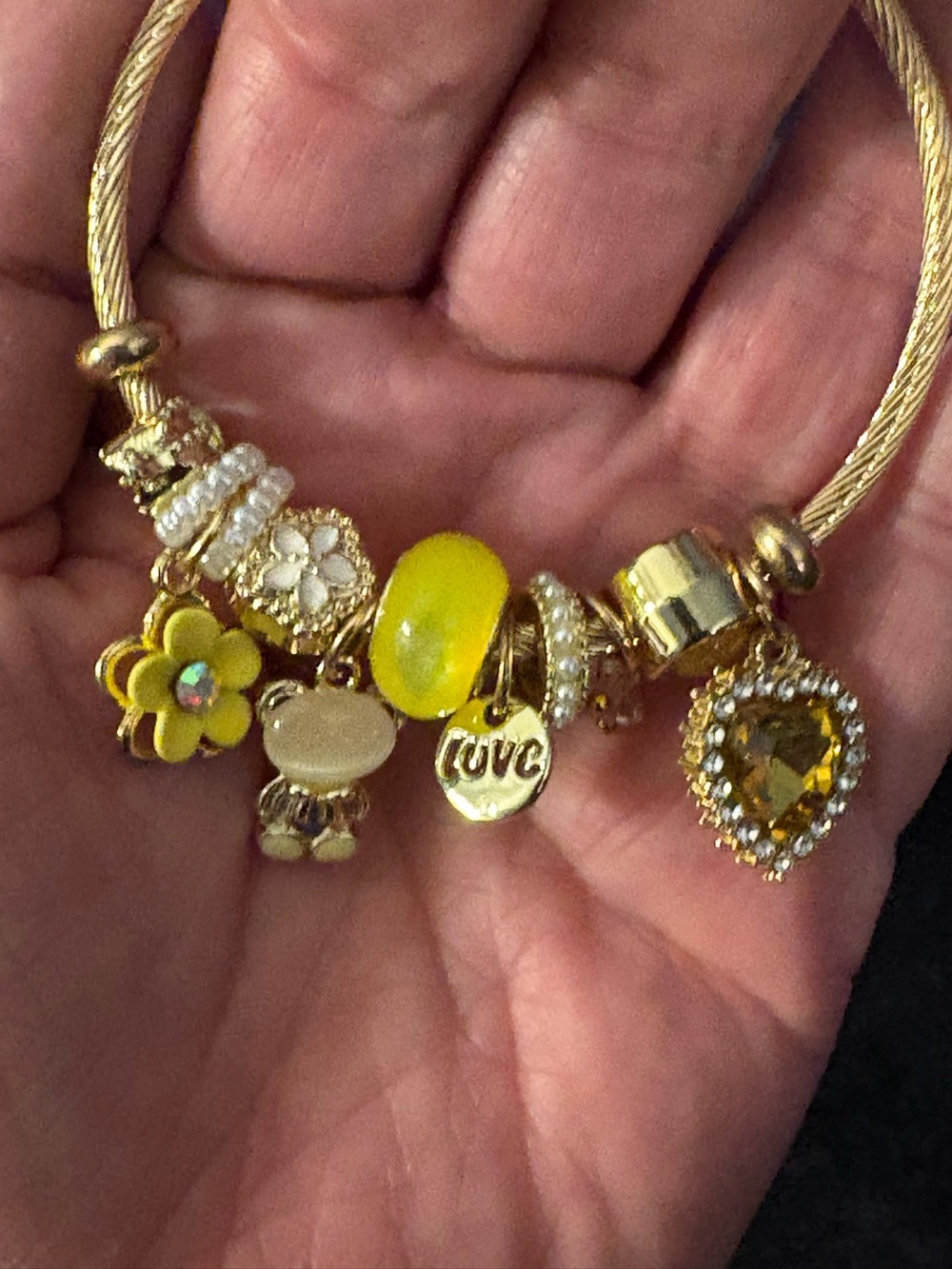 Bracelet- Gold plated  Alloy Charm Bangle Bracelet,  these are just beautiful br